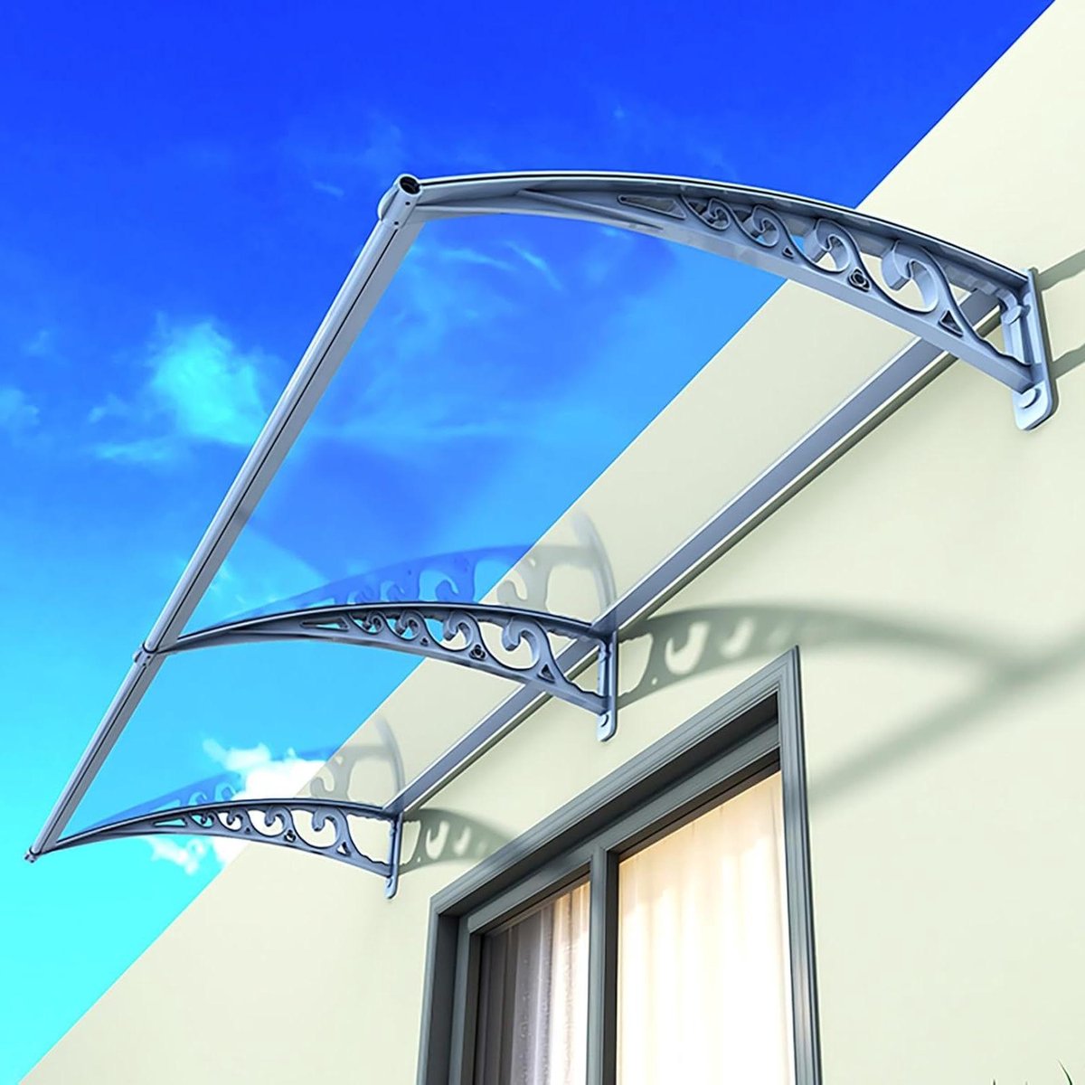 Voordeur Luifel - Terras Overkapping - Bescherming tegen Regen - Waterdicht Polycarbonaat - 60x100 cm - Wit