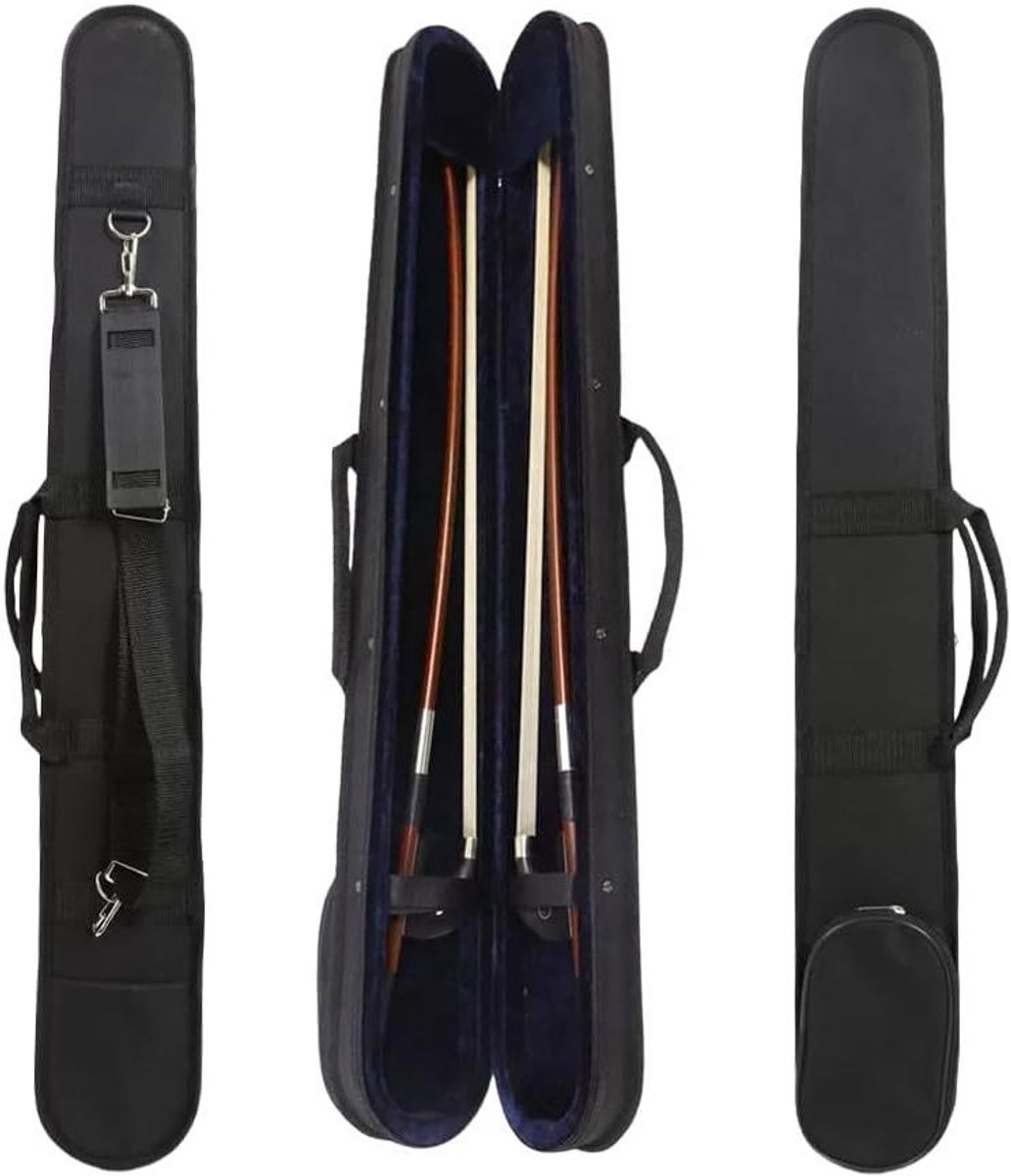 Dubbele Strijk Koffer - Bogen Tas - Bescherming Muziek - Voor Franse Duitse - 85 cm - Zwart