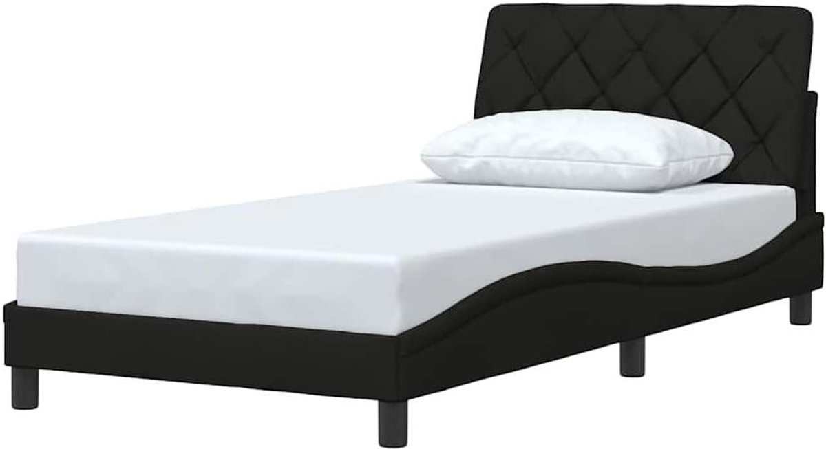Bedframe - Bedonderstel - Slapen - Met Hoofdbord - 100x200 cm - Zwart