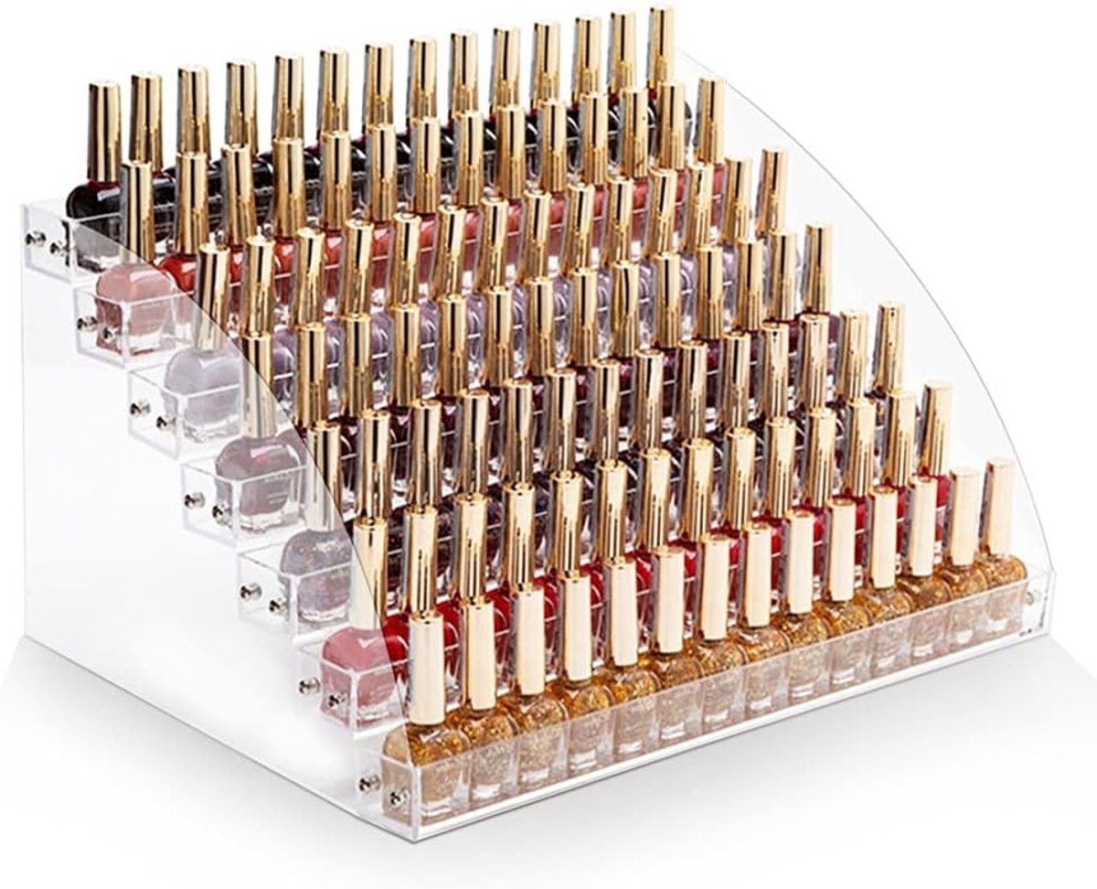 Multi-functionele Acryl Nagellakhouder met 7 Niveaus - Perfect voor Nagellak, Essentiële Olie Flessen en Cosmetica Organisatie