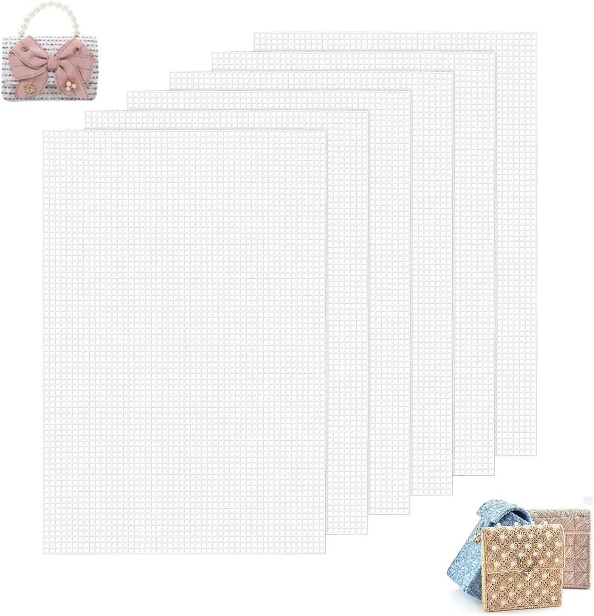 Plastic canvas voor tassen - Kunststof rooster vellen - Doe-het-zelf handwerk - Duurzaam en herbruikbaar materiaal
