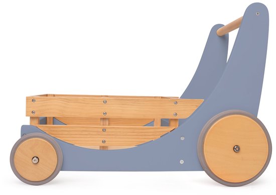 Kinderfeets 2-in-1 houten opbergkar & loopwagen - Slate Blue — afbeelding 4