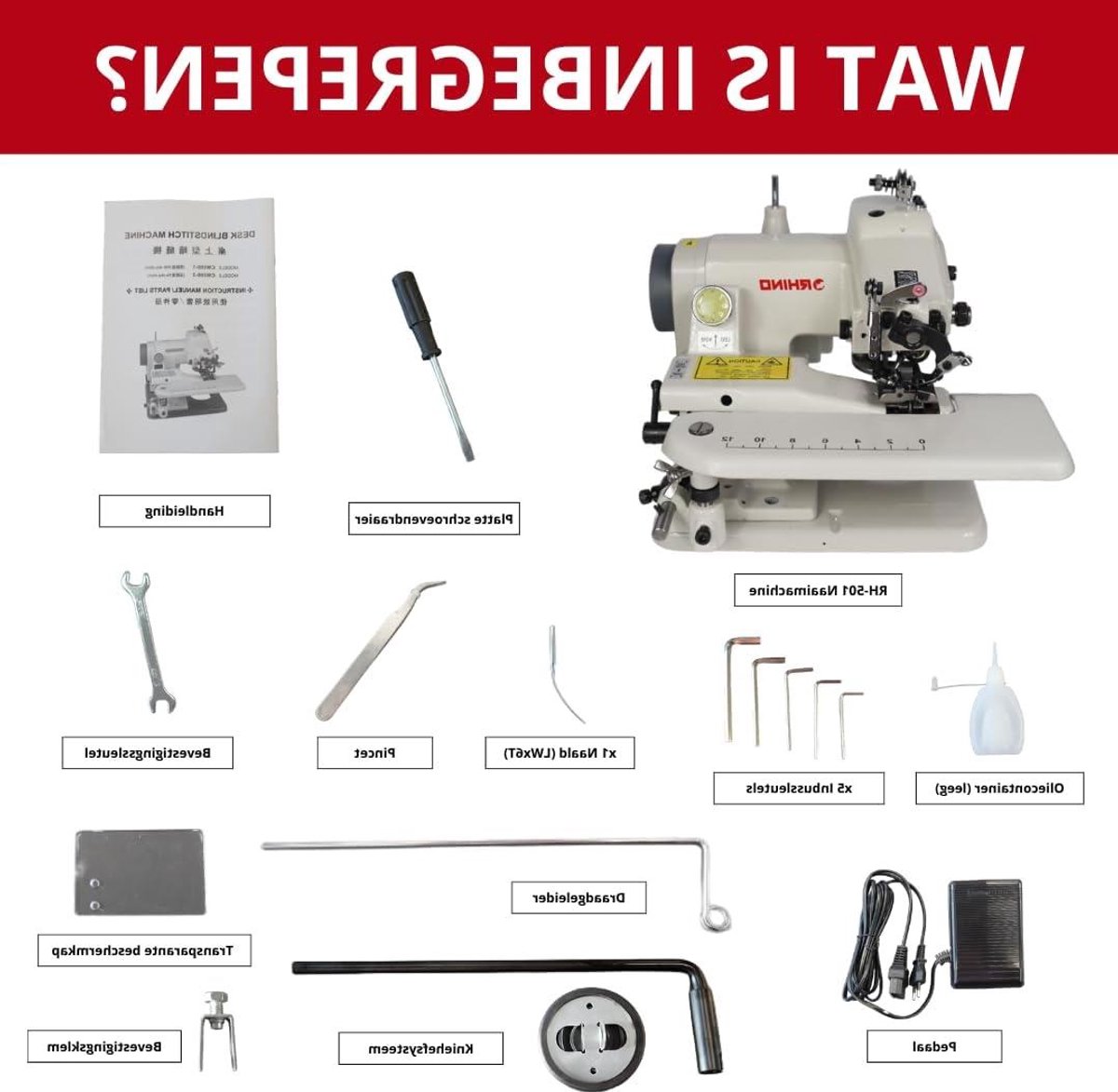 Naaimachine Onzichtbare Steek - Blinde Steek Machine - Zelf Kleding Maken - Semi-Industrieel Gebruik - 10 Kilogram - Metaal