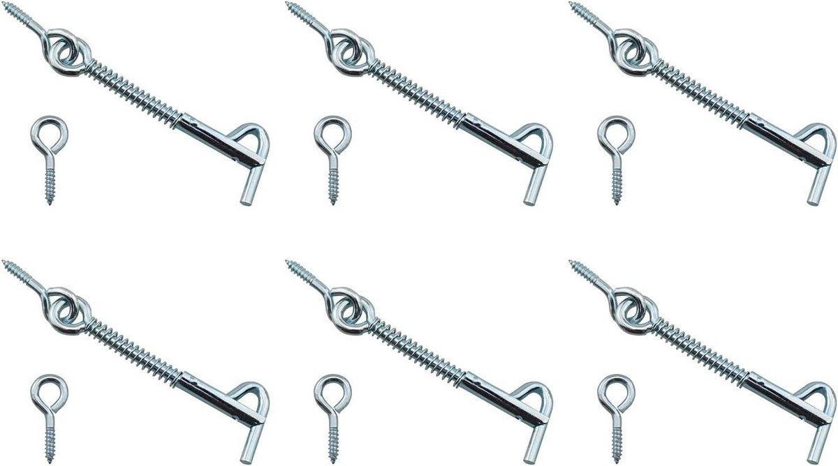 Veiligheidshaakslot - Klink Haak Oog - Poorten Deuren Beveiligen - Gegalvaniseerd IJzer - 3 Inch - Cailan