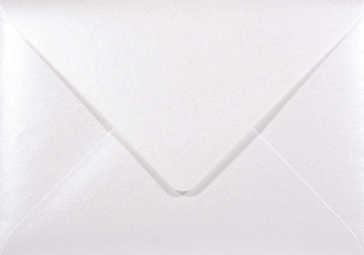 B6 Enveloppen - Uitnodigingen Enveloppen - Feestelijke Gelegenheden - Parelmoerglans Metallic - 125x175mm 500 Stuks - Wit