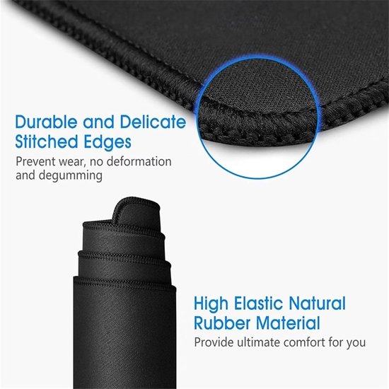 XXL Muismat - Bureauonderlegger Gamingmat - Precisie Gaming - Gestikte Randen - 800x400mm - Zwart Wit Draak — afbeelding 4