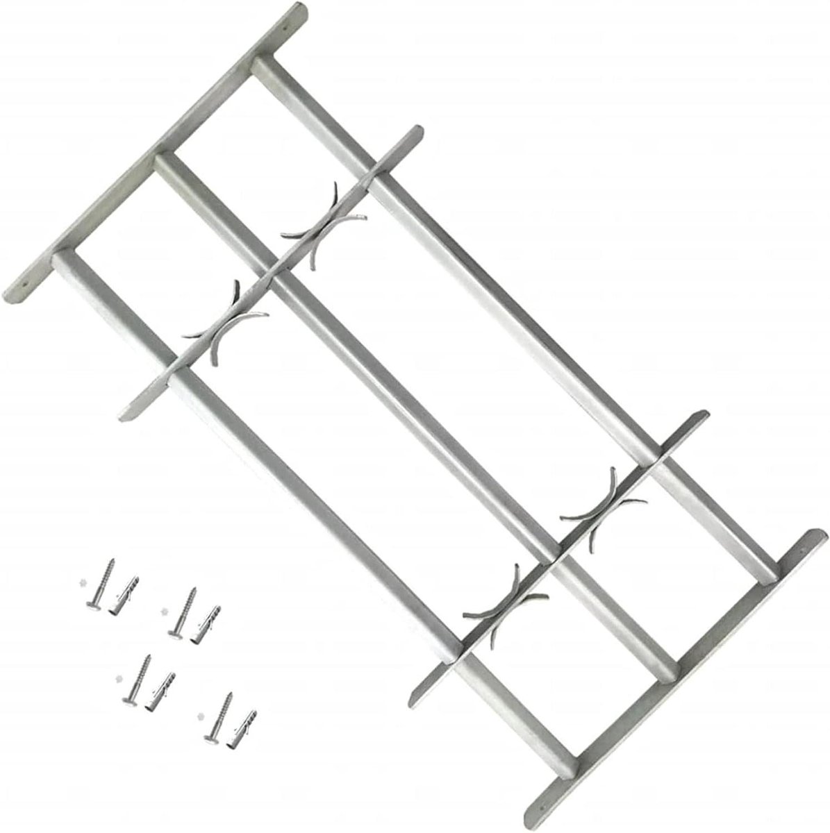 Raamrooster Veiligheid - Inbraakwerend Rooster - Huis Beveiligen - Verstelbaar Breedte - 500-650 mm - Zilver
