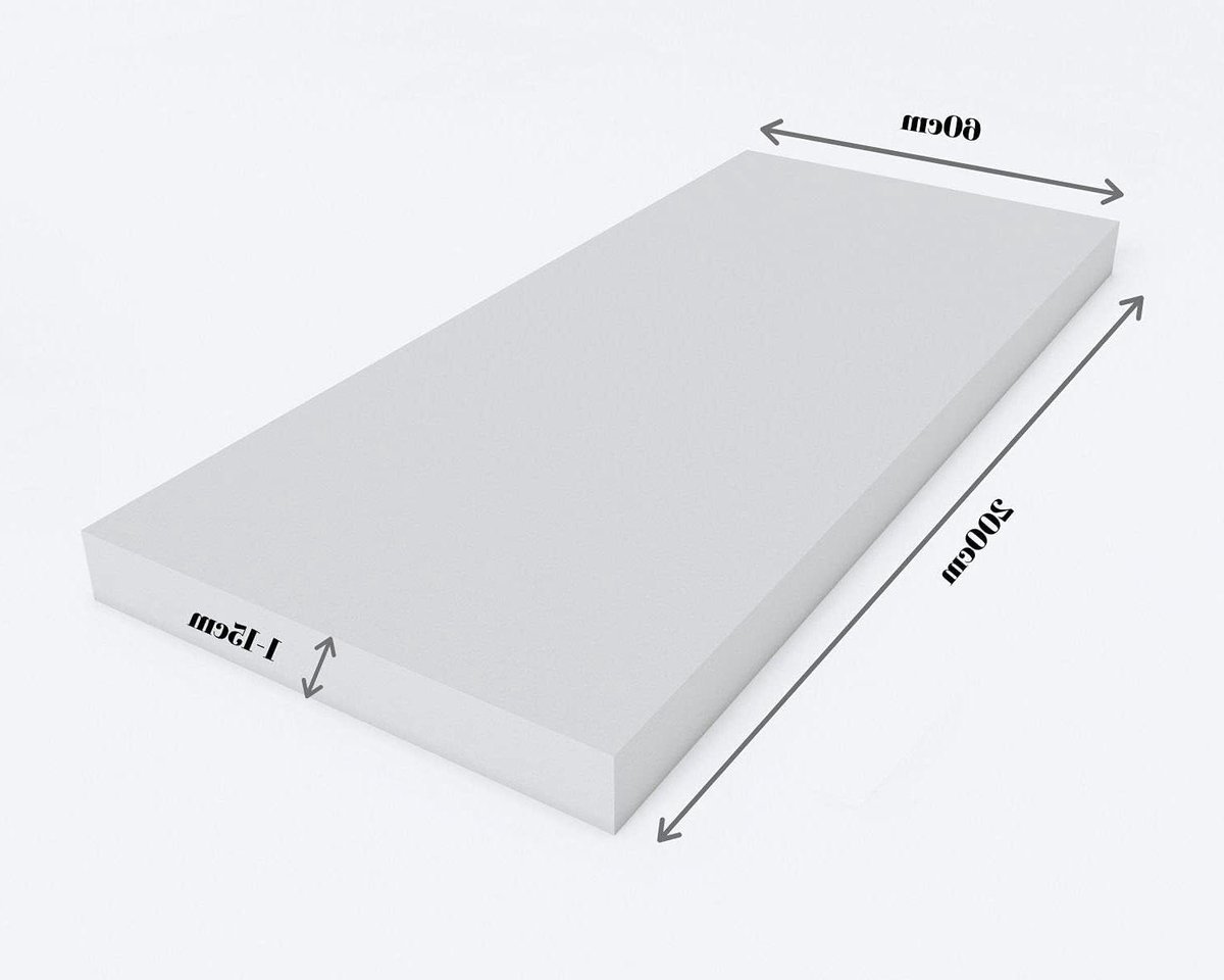 Koudschuim Matras - Schuimrubber Mat - Meubels Bekleden - Hoge Kwaliteit Schuim - 200x60x5 cm - Wit