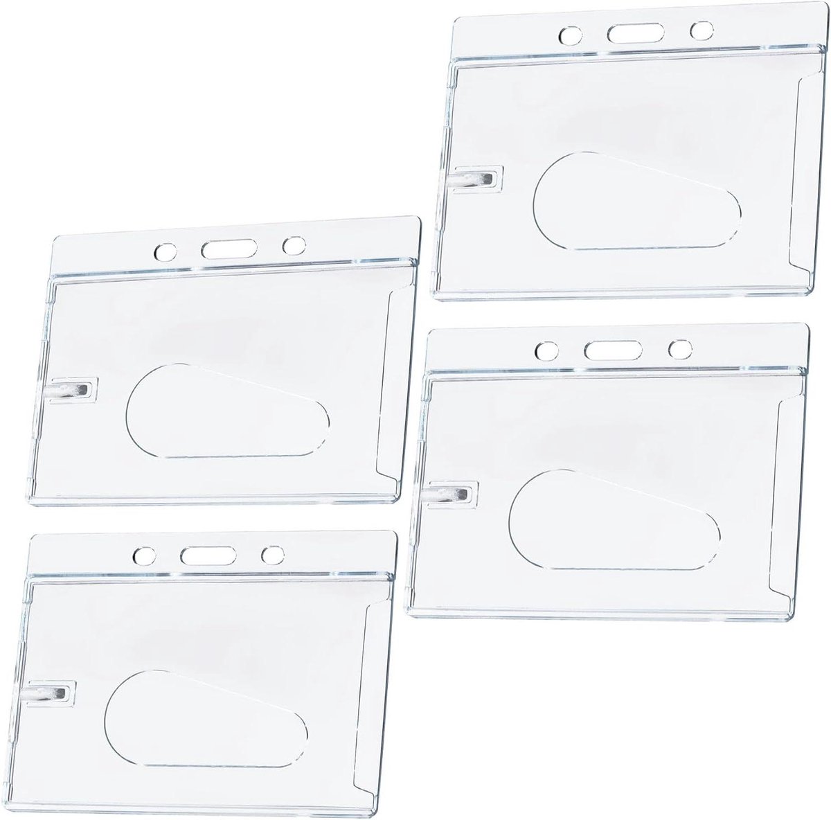 ID-kaarthouders - Badgehouders plastic - Kaarten organiseren - Mat anti-glans oppervlak - 4 stuks - Transparant