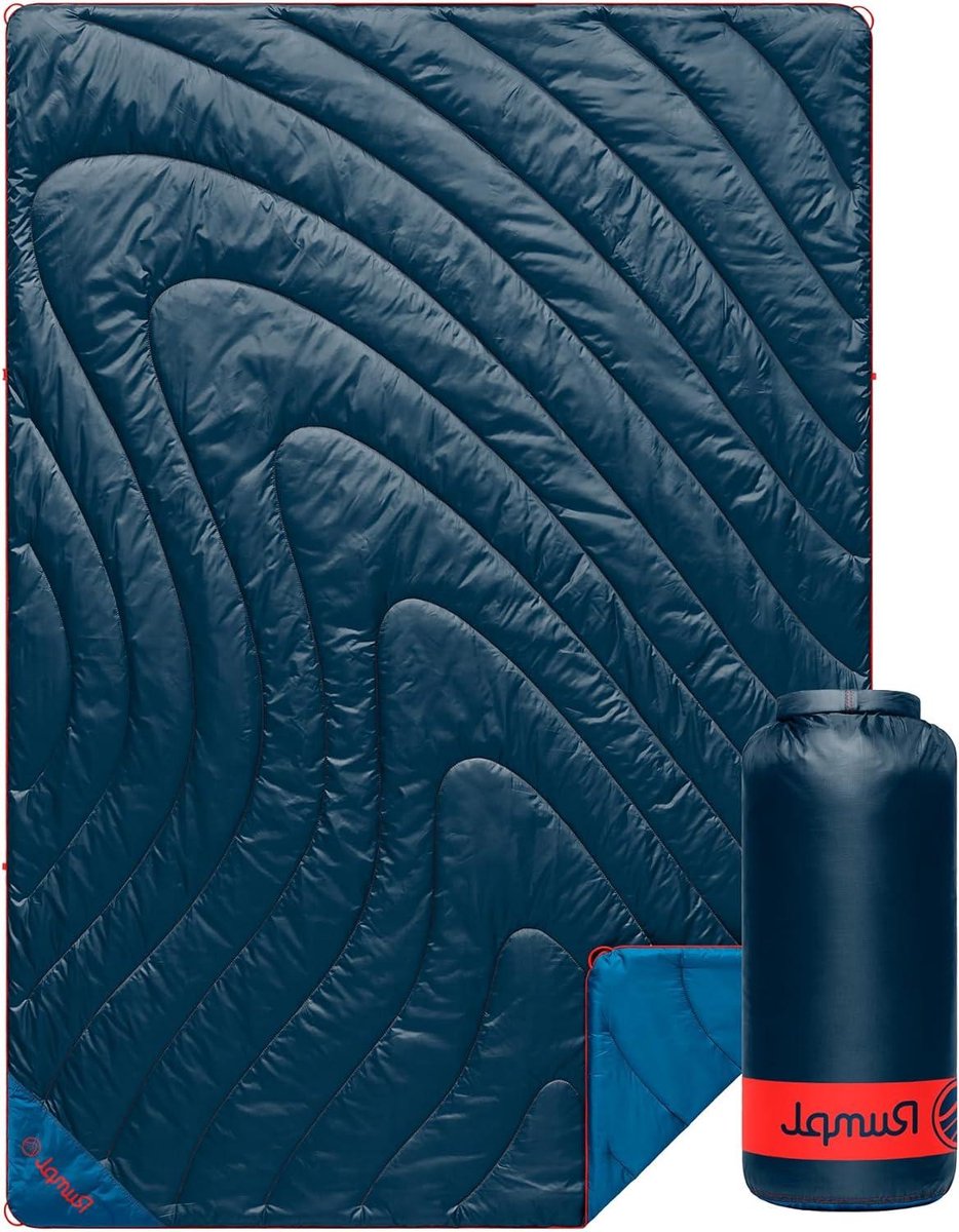 Puffy Deken - Outdoor Deken Reisdeken - Kamperen en Reizen - Water- en Vuilafstotend - 132 x 191 cm - Blauw