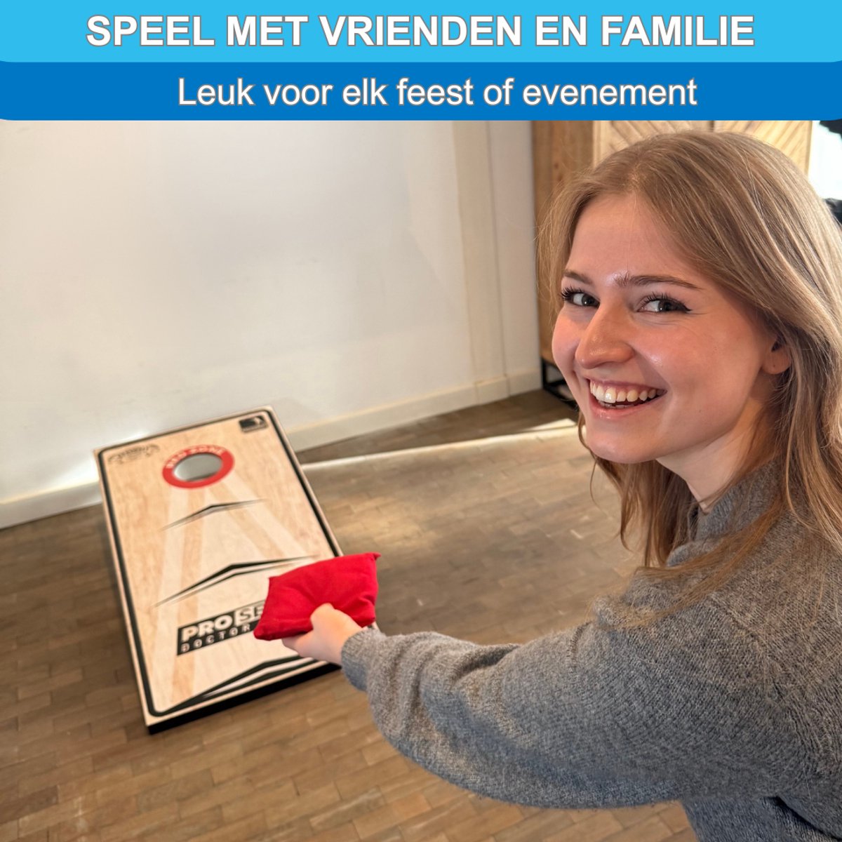 Doctor Sport Cornhole Pro Series – Amerikaans Werpspel – 120x60 cm – 8 Bean Bags + Draagtas – 1 Speelbord — afbeelding 5