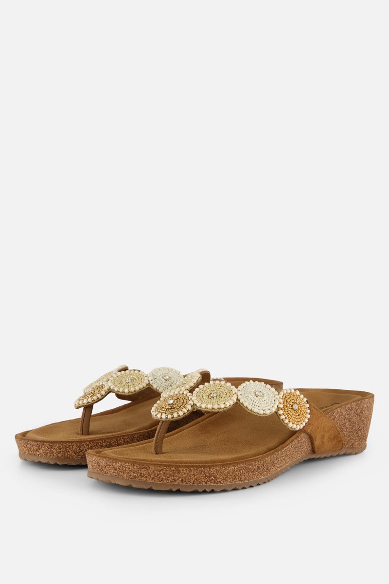 Lazamani Slippers beige Suede - Maat 42