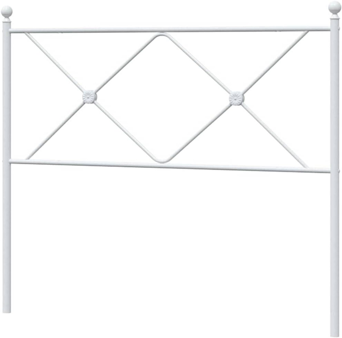 Hoofdbord Metaal - Bed Hoofdbord Achterwand - Bed Compleet Maken - Klassiek Trendy Ontwerp - 107 cm - Wit