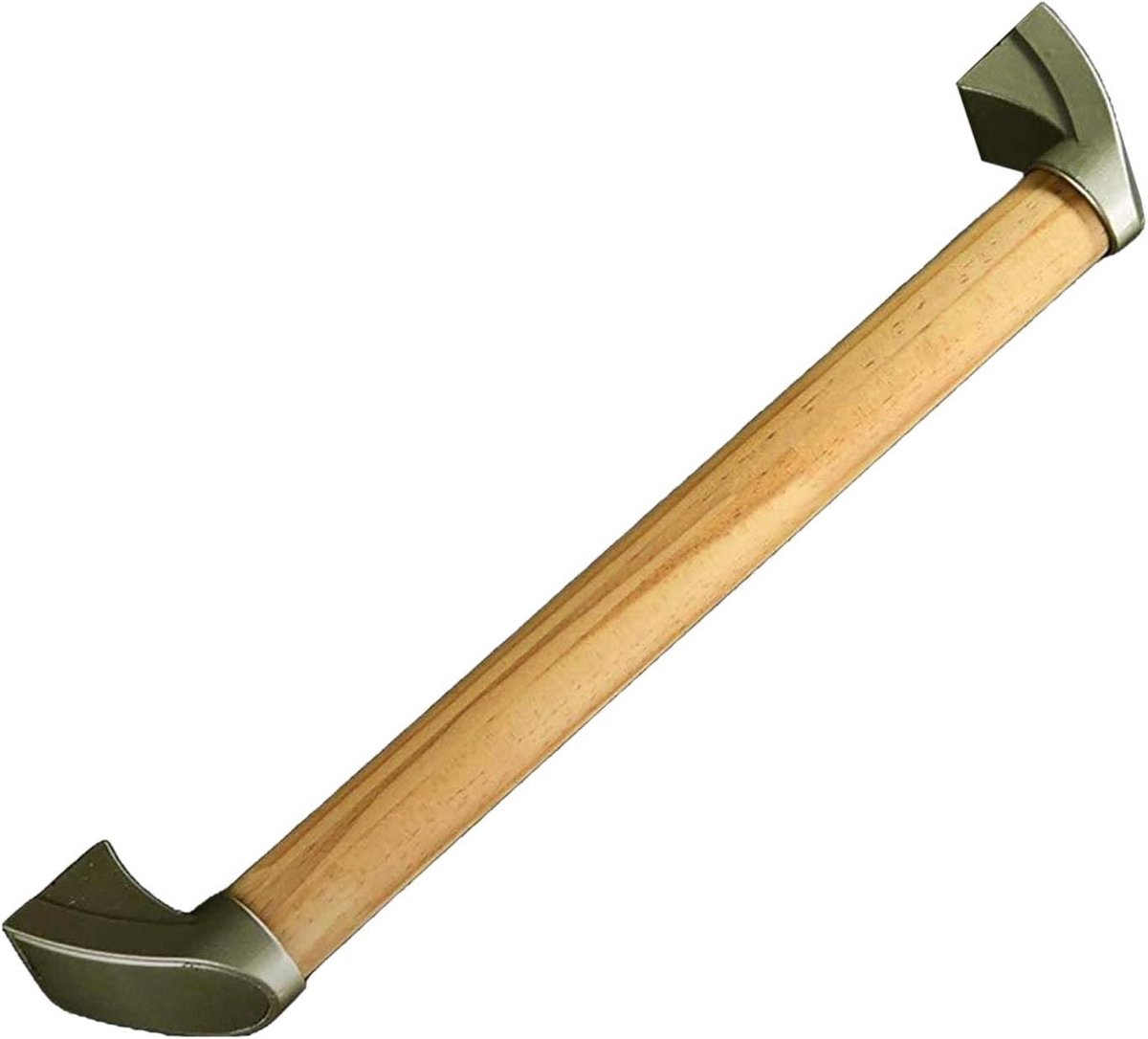 Houten Handgreep Badkamer - Veiligheidsbeugel Toilet - Ondersteuning in Natte Ruimtes - Antislip Groefontwerp - 34 cm - Wit Hout