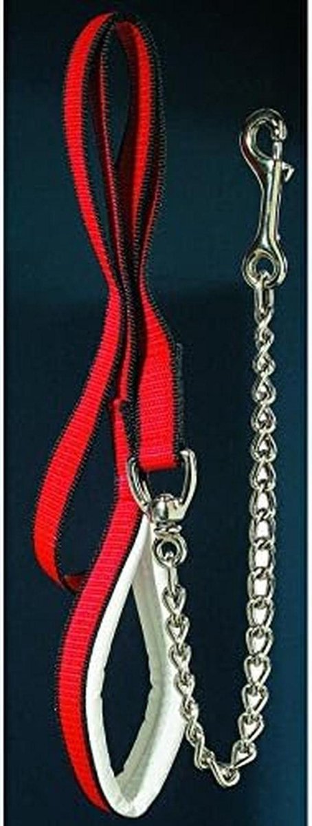 Paarden Leidsel - Rijtouw Ketting - Paard Leiding - Gevoerde Polsband - 180 m - Rood