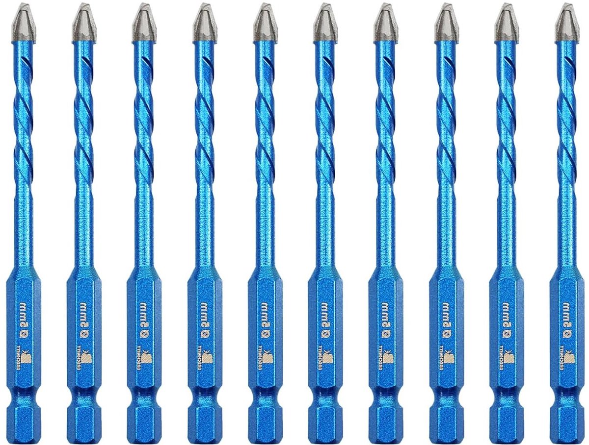 Schuine Kop Boor Set - Excentrische Boor Tegel - Precisie Boren - 135 Graden Kantelbaar - 10 Stuks 5 mm