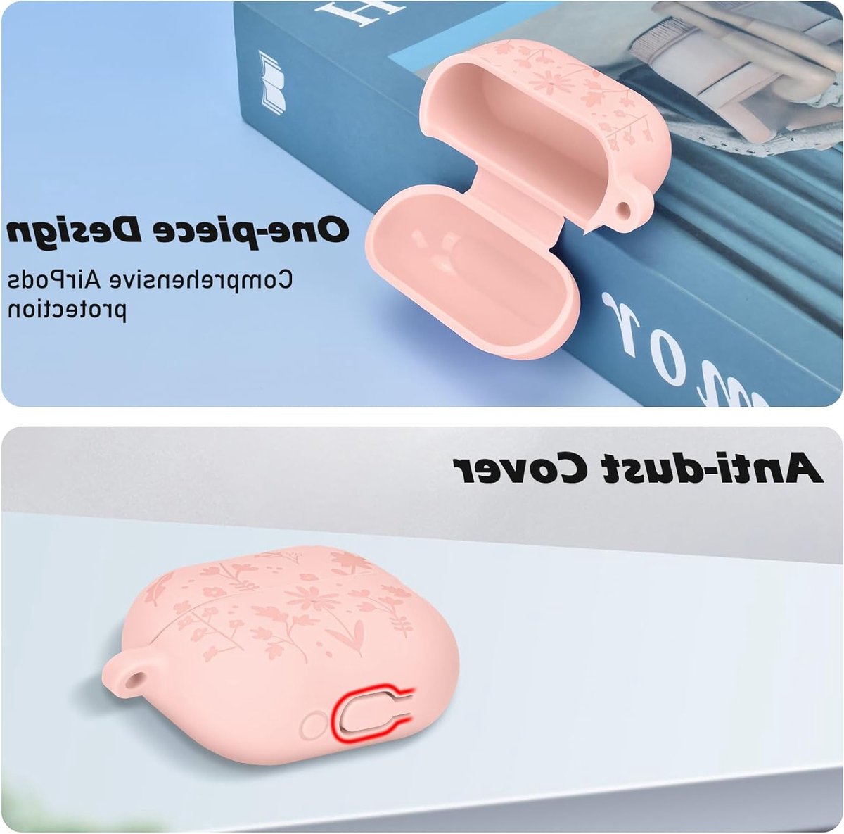 Butterfly Sleutelhanger Beschermcase voor Galaxy Buds 3/3 Pro met Gegraveerd Bloemenpatroon - Silicone, Stofbestendig en Krasbestendig voor Vrouwen
