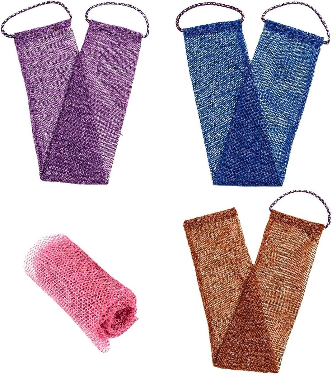 Set van 4 badsponzen voor het lichaam - Peeling, Massage en Verzorging in de Badkamer