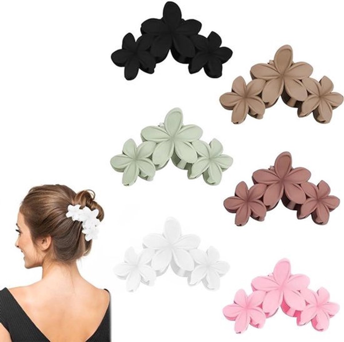 Haarspelden voor dames - 6 stuks groot antislip en mat met elegant design