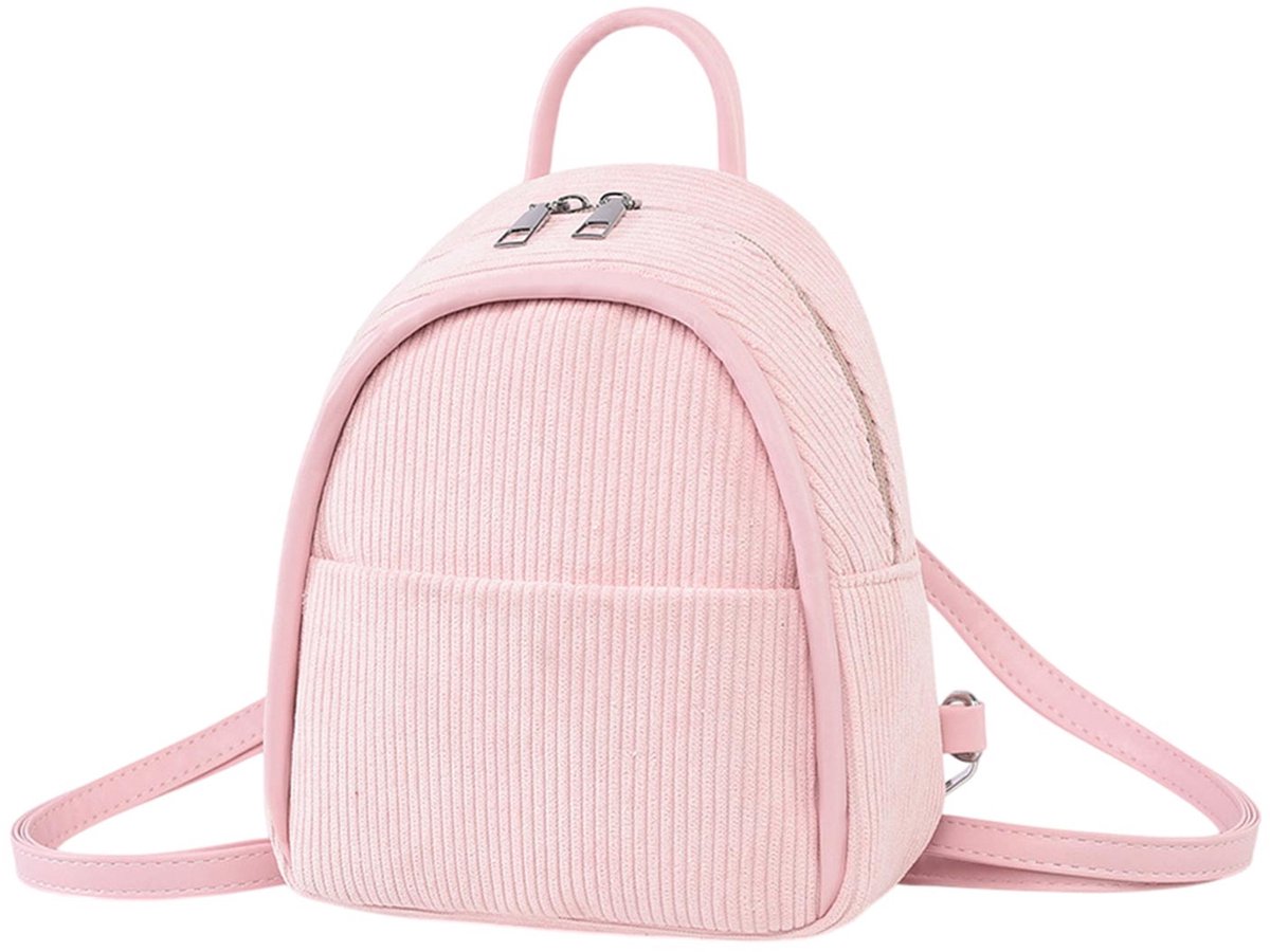 Topmelon Rugzak Dames - Mini Corduroy - Reizen Klein - Rugtas Meisje - Roze