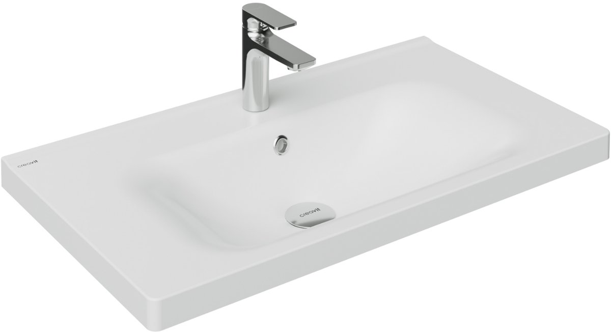 CREAVIT Eksen Wastafel – 80 cm – Wit