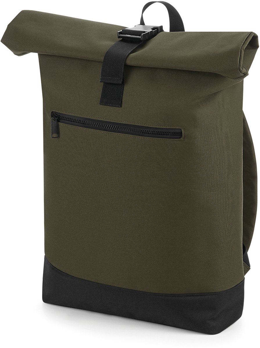 Rugzak Roll-Top - Roll Top Rugzak - Laptopvak - Waterafstotend - Verstelbare Schouderbanden - Military Green