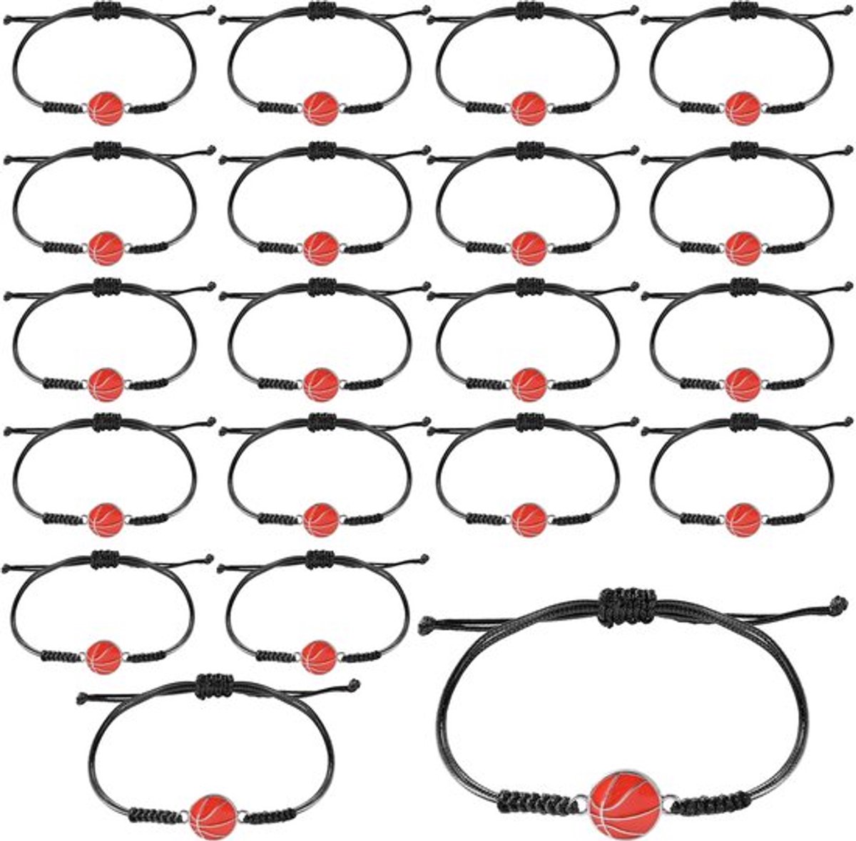 20 stuks verstelbare sportarmbanden, sportfeestgunsten, sportbedelarmbanden, inspirerende sportbalarmbanden, sportsieraden voor vrouwen, mannen, sporters, cadeaus