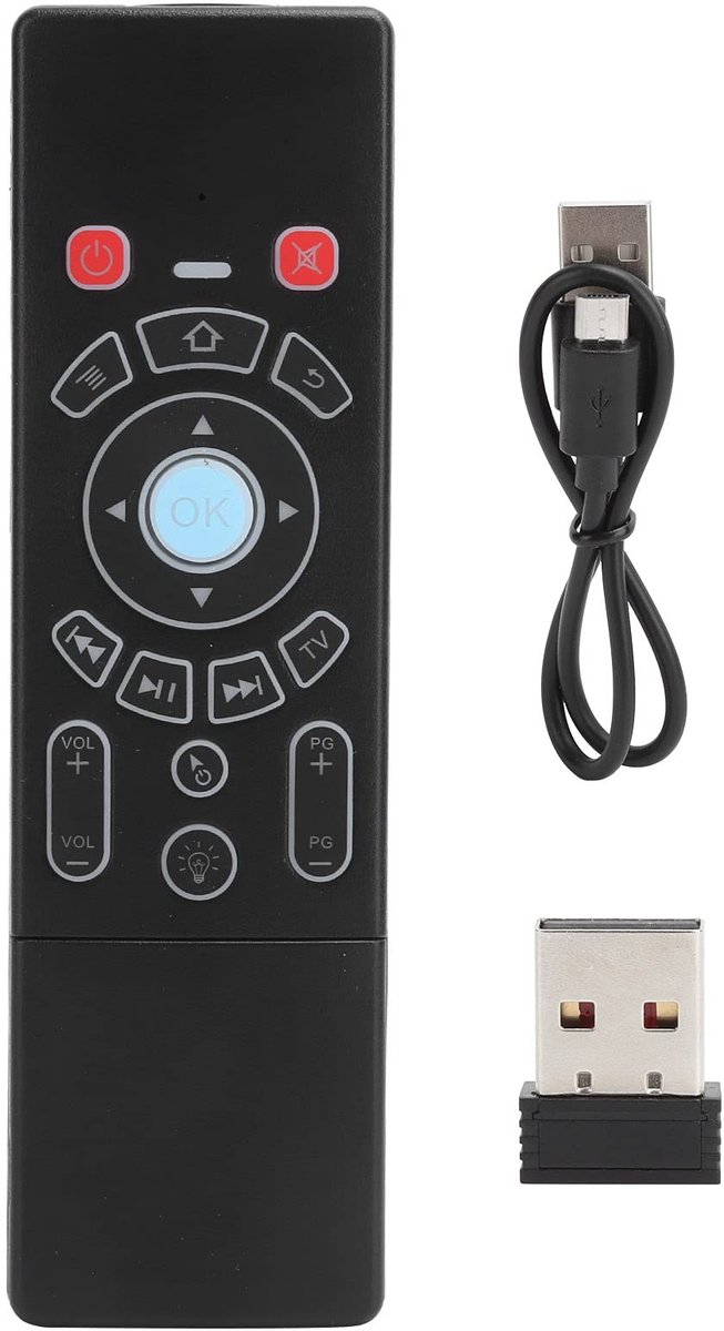 Dailygoods - Air Mouse Remote - Draadloze Air Remote Mouse Toetsenbord - Verlicht - Geschikt voor Android/Smart TV Box en PC - 6-Assen Gyroscoop