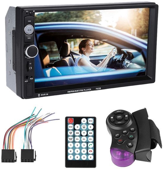 Autoradio met 7 Inch HD Touchscreen, MP5 Speler, Autoradio met Achteruitrijcamera, Compatibel met de meeste Smartphones