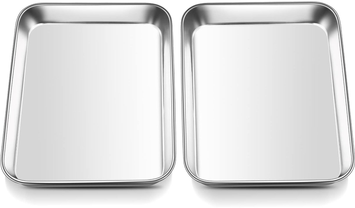 Dailygoods - Mini-bakplaat - Vaatwasserbestendig - Gezond koken - Zilver - Roestvrij staal - Ideaal voor kleine gerechten - Compact formaat