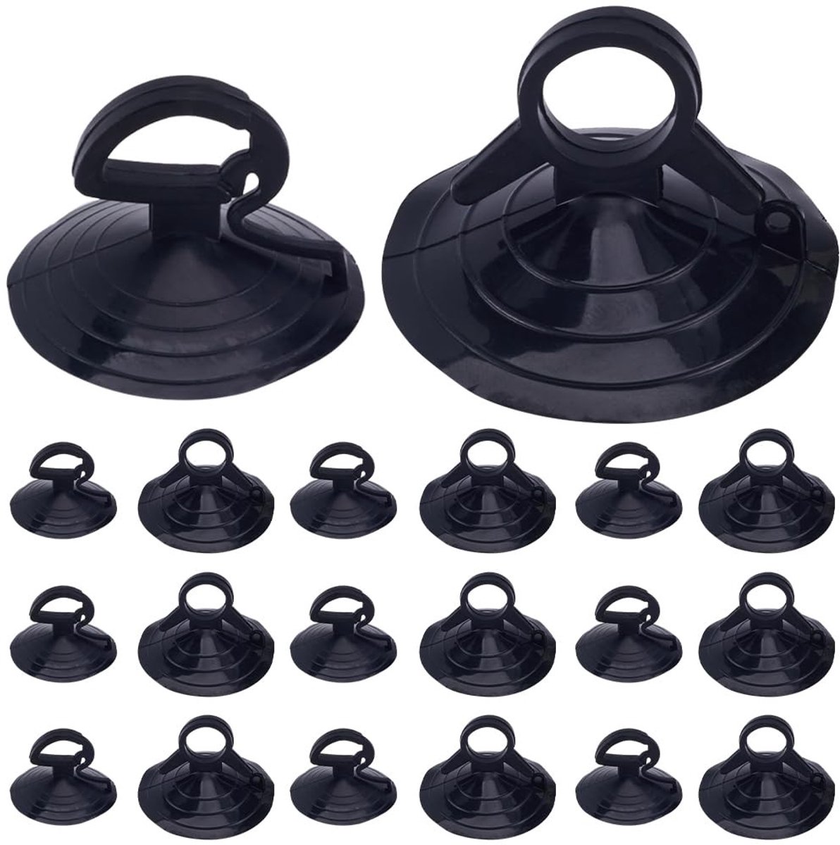 Store_8 - Auto-voorruitafzuigers - Zuignappen voor autoruiten - Zwart - Kleine zuignap van PVC - Geschikt voor zonneklep - 32 stuks