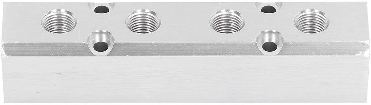 Dailygoods - Pneumatisch Spruitstuk - Luchtverdeelblok - Aluminium - G1/2 Ingang G1/4 Uitgang - Connector - Geschikt voor Pneumatische Toepassingen -