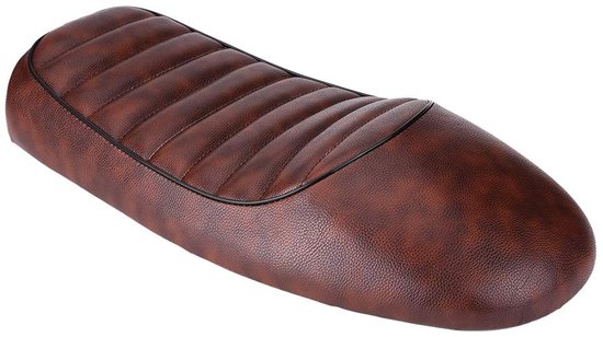 Dailygoods - Motorfietsstoel - Vintage Café Racer - PU-leer - Bruin of Zwart - Comfortabele Zitting - Geschikt voor Diverse Motoren van Dailygoods — afbeelding 3