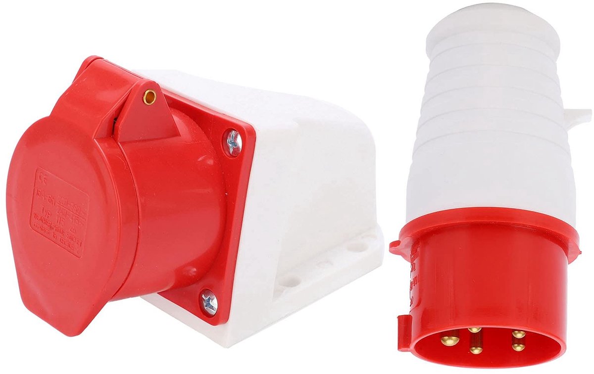 Jhubersproducts - 16A 5-pins Driefasen Stopcontact - Industrieel - Hoogwaardige Kwaliteit - Geschikt voor Diverse Apparaten - Veilig en Betrouwbaar -