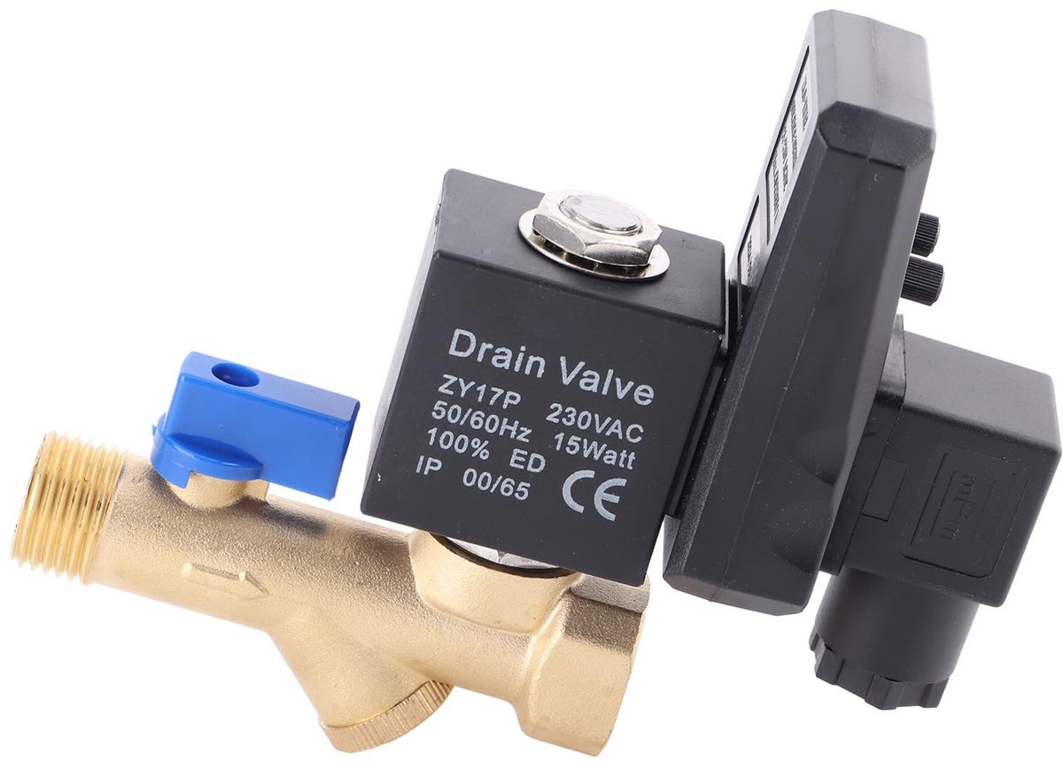 Jhubersproducts - Automatische Afvoerklep - Luchtcompressor - Elektronische Condensaatbeheer - G1/2 DN15 - Condensafvoer - Voor efficiënt gebruik - Ge