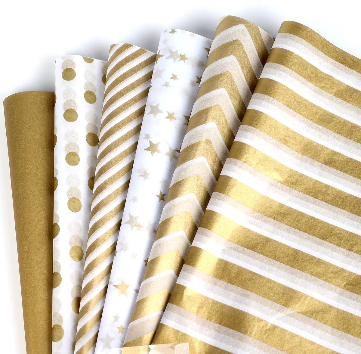 Dailygoods - Cadeaupapier - Metallic Tissuepapier - Perfect voor Feestdagen - Goud Wit - DIY Crafts - Geschikt voor Bruiloften en Verjaardagen
