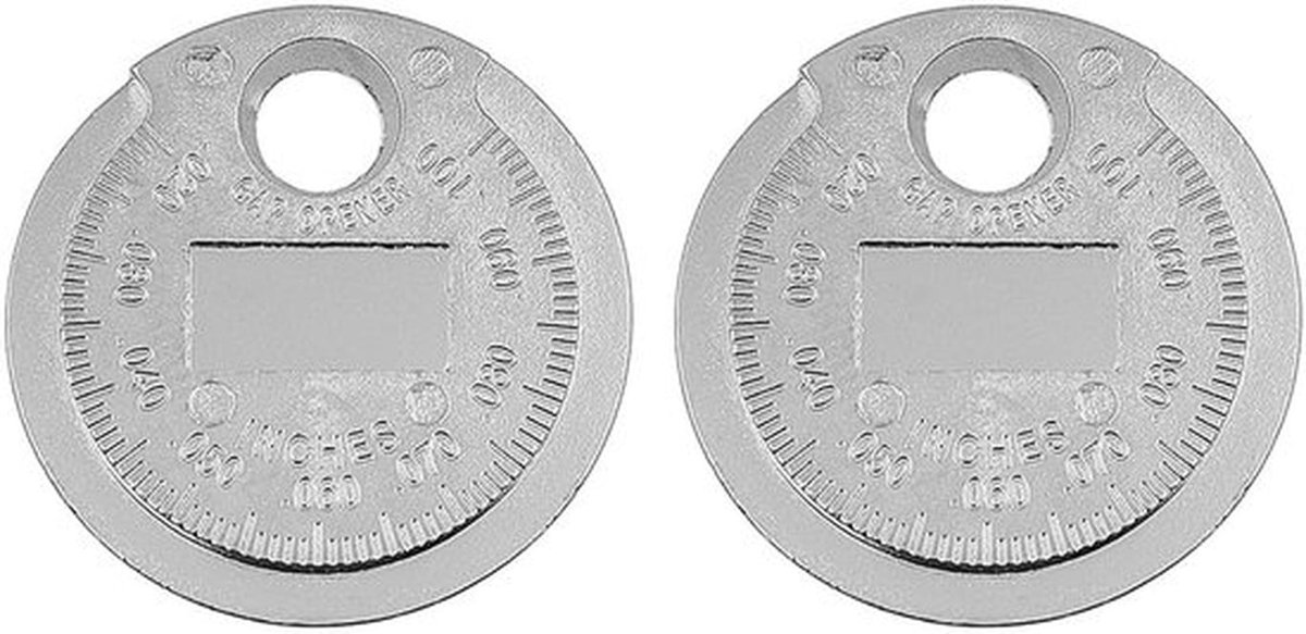 2 stuks bougie-afstandsmeter met munttype, van 0,020 tot 0,100 inch