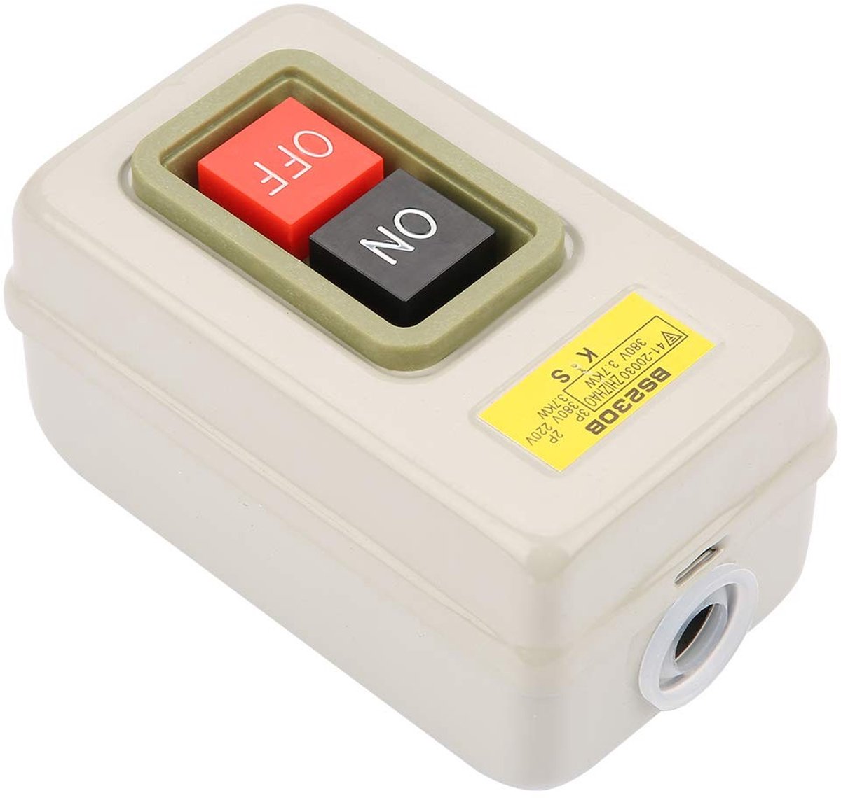 Dailygoods - 3P AC 380V Motor Aan Uit Schakelaar - Drukknop Start Stop - Duurzaam en Betrouwbaar - Eenvoudig te Bedraden - Ideaal voor Motoren - Gesch
