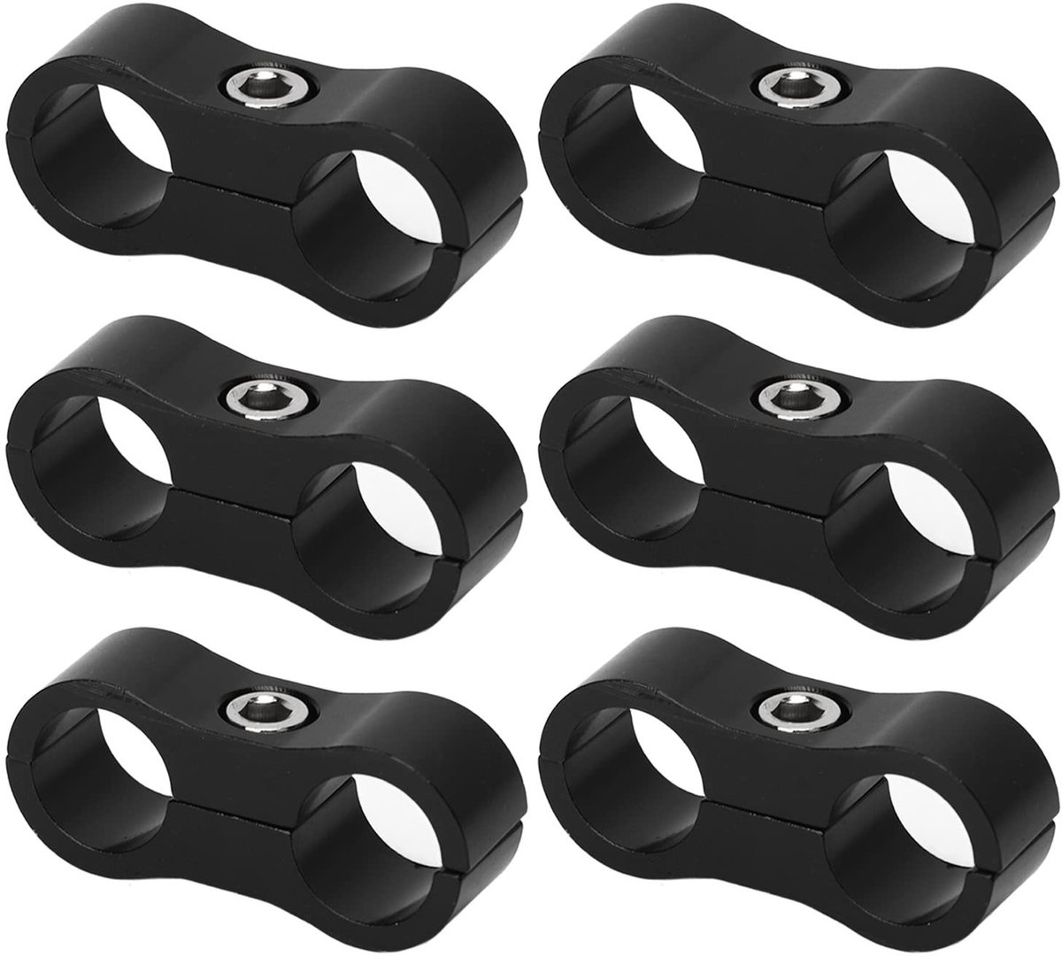Elzusha - Slangscheider Klem - Aluminium Slang Fitting Adapter - Zwart - Brandstofleiding Klem - Geschikt voor 3/8 Brandstofslang - 10 Stuks