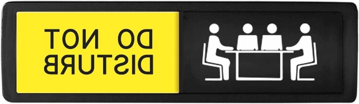 Deur Borden - Schuifbordje - Privacy Communicatie - Dubbelzijdig Schuifbaar - 20x6 cm - Zwart