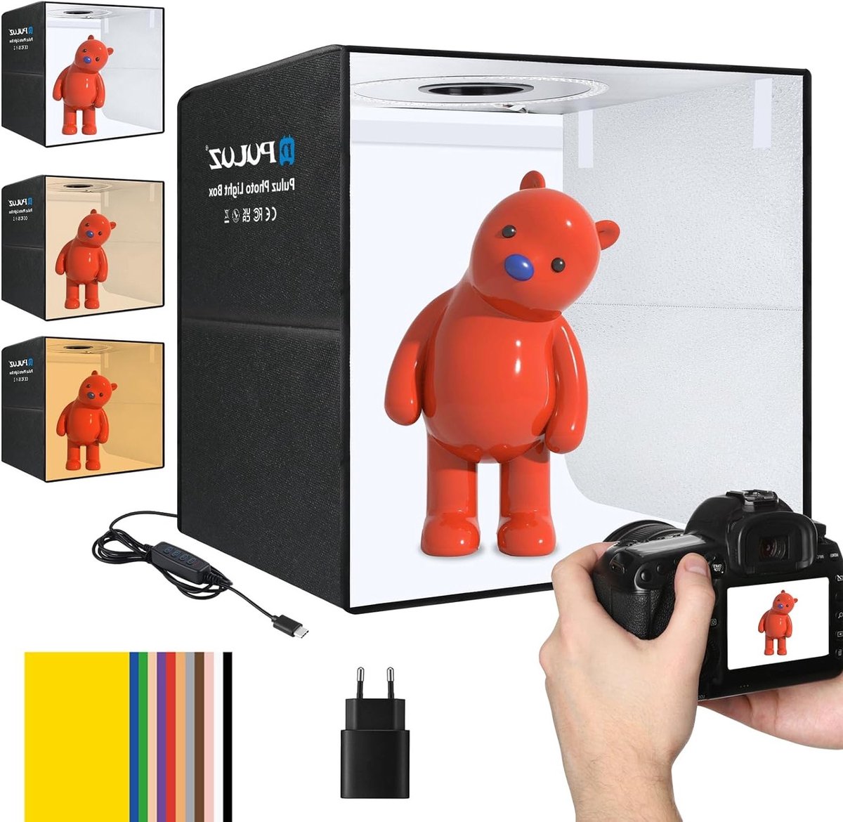 Professionele Fotostudio Lichtdoos 20x20 Inch met Dimbare LED Verlichting en 12 Achtergronden voor Productfotografie