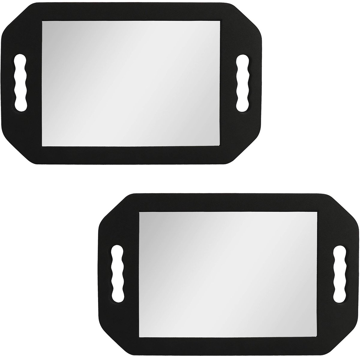 Allecto - Lichtgewicht Handheld Kappersspiegel - Dubbele Handgreep - Zwart Schuimhandvat - Kapsels Controleren - Voor Kappers en Schoonheidsspecial...