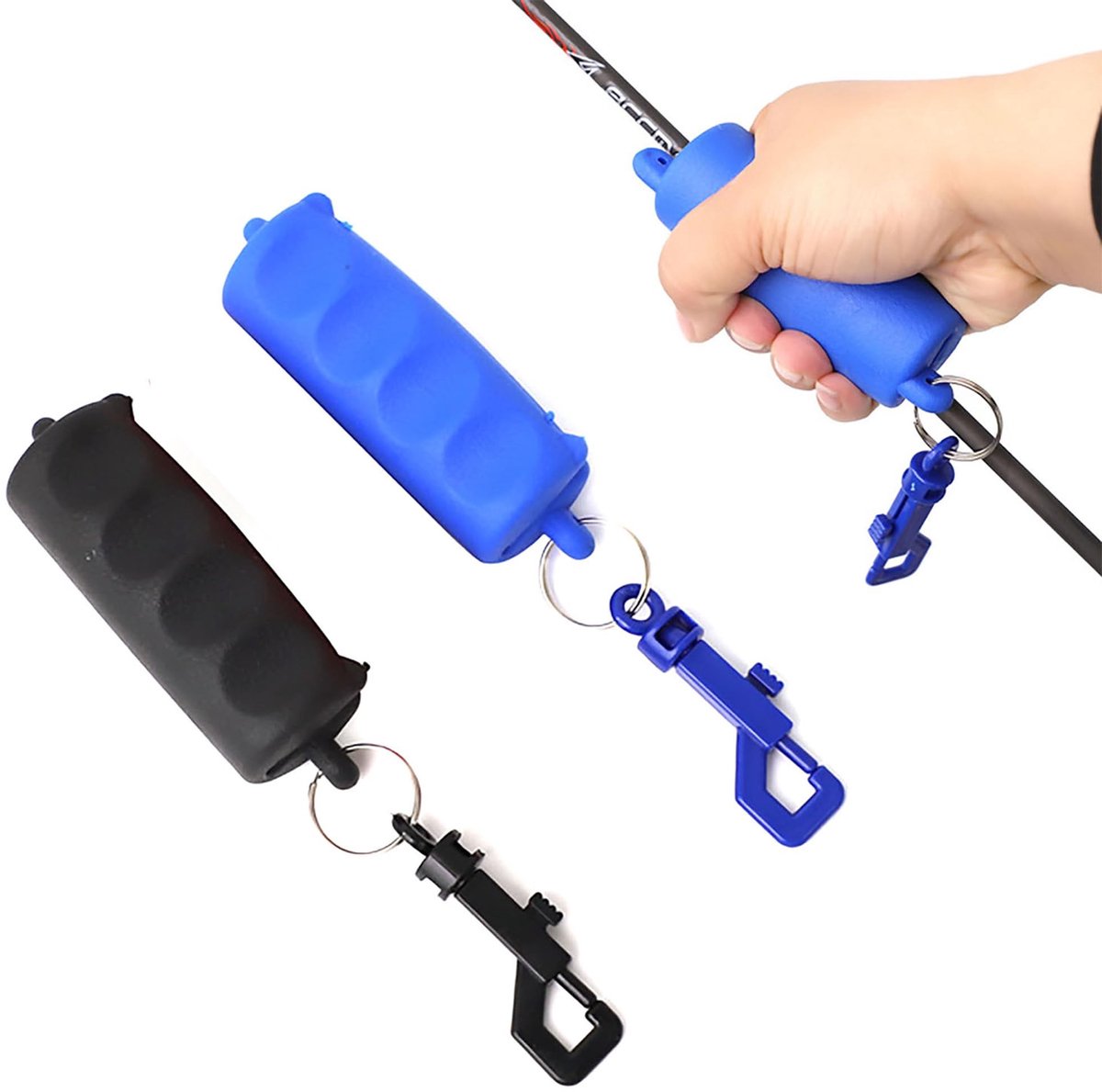 Smoakez - Pijltrekkers - Boogschiet accessoires - Siliconen grip - Zwart en blauw - Handbescherming - Veilig en antislip - Unisex volwassene