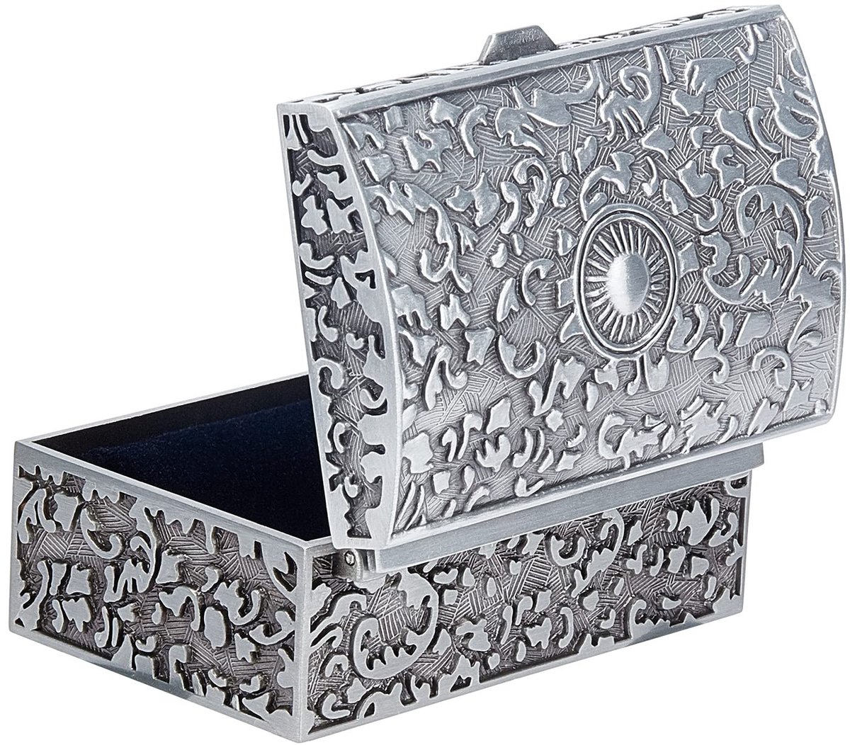 Vlemico - Vintage Sieradendoosje - Antiek Zilver - Elegante Organizer - Sieraden Bewaren - Retro Stijl - Geschikt voor Dames