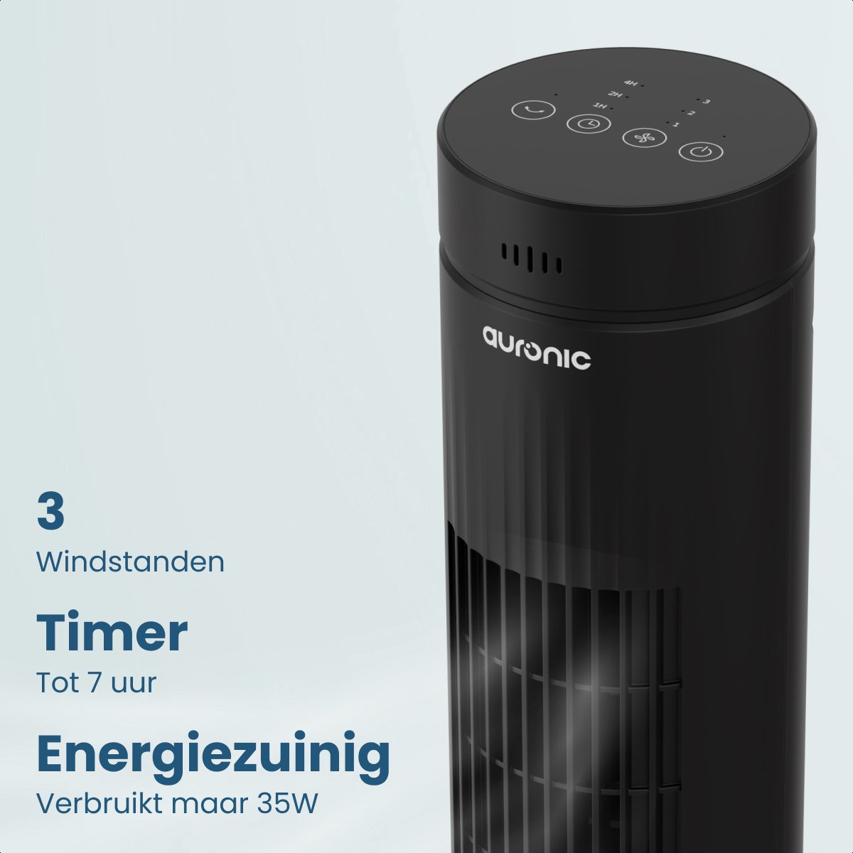Auronic Torenventilator - Met Afstandsbediening en Timer - Ventilator - 60° Oscillatie - 76 cm - Zwart — afbeelding 4