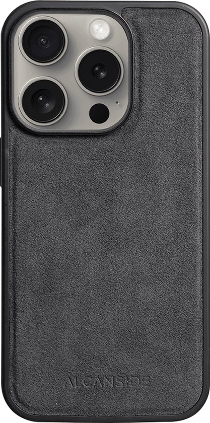 Alcanside Alcantara hoesje iPhone 15 Pro - Shock Proof - Space Grey