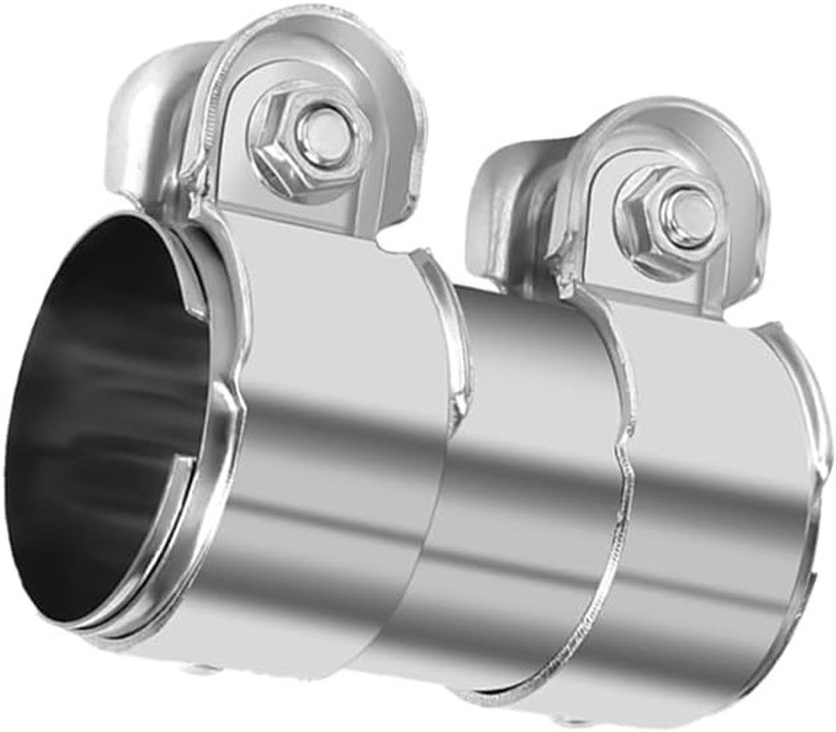 Dubbele Uitlaatklem, Universele Pijpverbinder, 55 mm Diameter, 125 mm Lengte, Voor Uitlaatsystemen en Pijpen