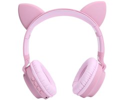 Jhubersproducts - Cat Ear Koptelefoon - Draadloze Hoofdtelefoon - Comfortabel en Stijlvol - Met 3D LED Licht - Perfect voor Jongeren - Vouwbaar en Dra