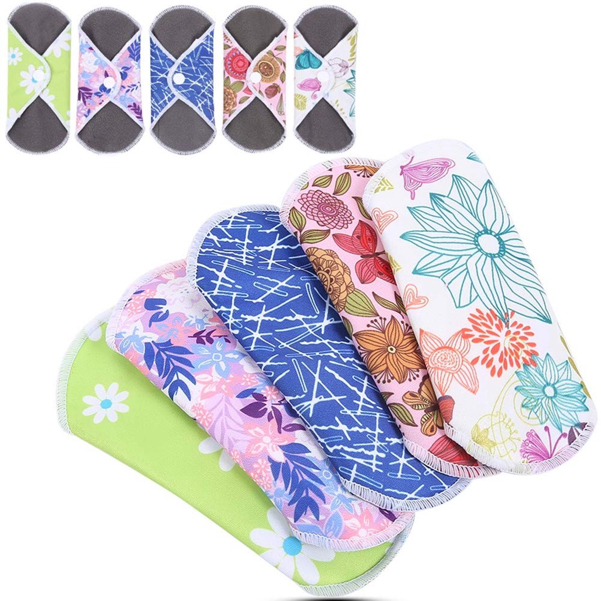 Golden crown - Herbruikbaar Menstruatieverband - Bamboekoolstofvezel - Waterdicht en comfortabel - 5 stuks - Incontinentie-pads voor 's nachts - Gesch