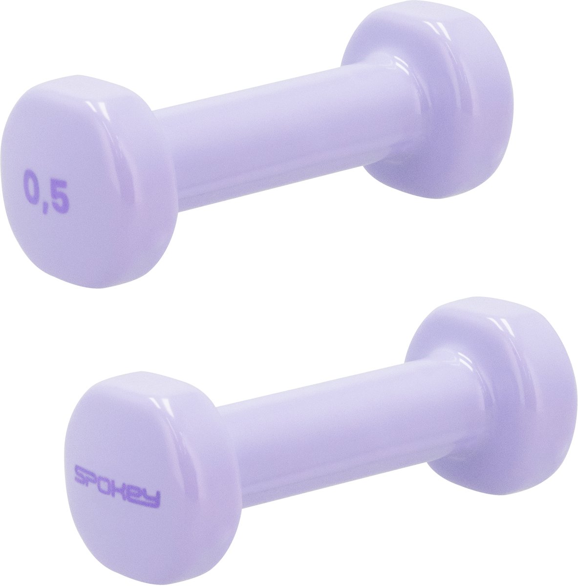 Spokey SHAPE IV Dumbbells - Paars - 2 x 0,5 kg - Vinyl coating - Antislip handvat